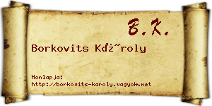 Borkovits Károly névjegykártya