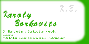 karoly borkovits business card