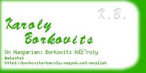 karoly borkovits business card
